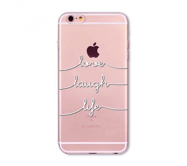 Kryt Love, Laugh, Life iPhone 6/6S - biely